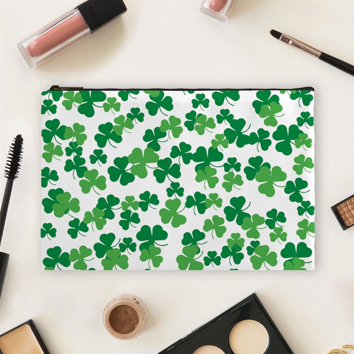 St. Patricks day clover pattern Cosmetic Bag (Large) 