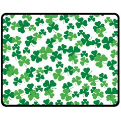 St  Patricks Day Clover Pattern Fleece Blanket (medium)  by Valentinaart