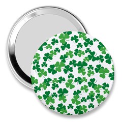 St  Patricks Day Clover Pattern 3  Handbag Mirrors by Valentinaart