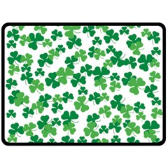 St  Patricks Day Clover Pattern Double Sided Fleece Blanket (large)  by Valentinaart