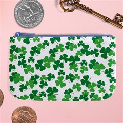 St  Patricks Day Clover Pattern Large Coin Purse by Valentinaart