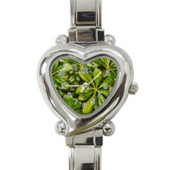 Top View Leaves Heart Italian Charm Watch by dflcprints