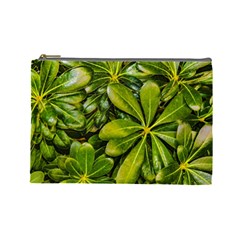 Top View Leaves Cosmetic Bag (large)  by dflcprints