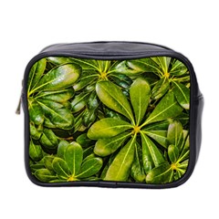 Top View Leaves Mini Toiletries Bag 2-side by dflcprints