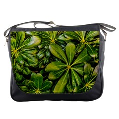 Top View Leaves Messenger Bags by dflcprints