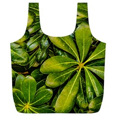 Top View Leaves Full Print Recycle Bags (l)  by dflcprints