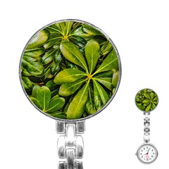 Top View Leaves Stainless Steel Nurses Watch by dflcprints