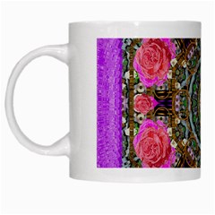 Roses In A Color Cascade Of Freedom And Peace White Mugs by pepitasart