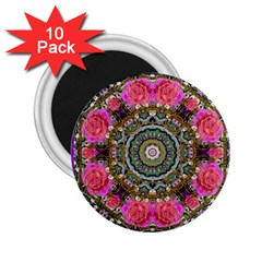 Roses In A Color Cascade Of Freedom And Peace 2 25  Magnets (10 Pack)  by pepitasart