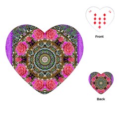 Roses In A Color Cascade Of Freedom And Peace Playing Cards (heart)  by pepitasart