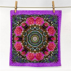 Roses In A Color Cascade Of Freedom And Peace Face Towel by pepitasart