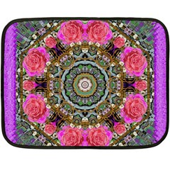 Roses In A Color Cascade Of Freedom And Peace Double Sided Fleece Blanket (mini)  by pepitasart