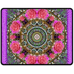 Roses In A Color Cascade Of Freedom And Peace Fleece Blanket (medium)  by pepitasart