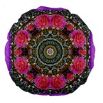 Roses In A Color Cascade Of Freedom And Peace Large 18  Premium Round Cushions Front