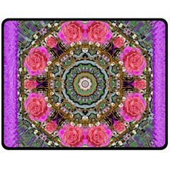 Roses In A Color Cascade Of Freedom And Peace Double Sided Fleece Blanket (medium)  by pepitasart