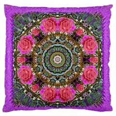 Roses In A Color Cascade Of Freedom And Peace Standard Flano Cushion Case (two Sides) by pepitasart