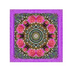 Roses In A Color Cascade Of Freedom And Peace Small Satin Scarf (square) by pepitasart