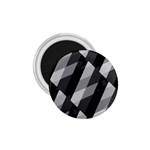 Black And White Grunge Striped Pattern 1.75  Magnets Front