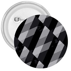 Black And White Grunge Striped Pattern 3  Buttons