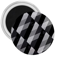 Black And White Grunge Striped Pattern 3  Magnets