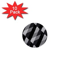 Black And White Grunge Striped Pattern 1  Mini Buttons (10 pack) 