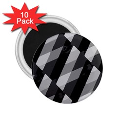 Black And White Grunge Striped Pattern 2.25  Magnets (10 pack) 