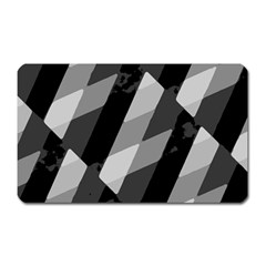 Black And White Grunge Striped Pattern Magnet (Rectangular)