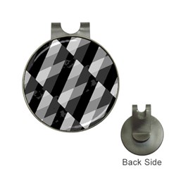 Black And White Grunge Striped Pattern Hat Clips with Golf Markers