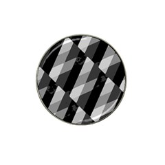 Black And White Grunge Striped Pattern Hat Clip Ball Marker