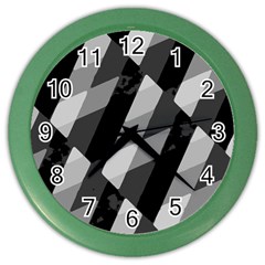 Black And White Grunge Striped Pattern Color Wall Clocks