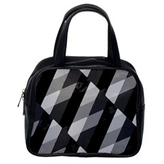 Black And White Grunge Striped Pattern Classic Handbags (one Side) by dflcprints