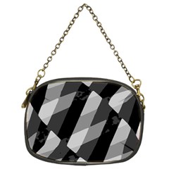 Black And White Grunge Striped Pattern Chain Purses (Two Sides) 