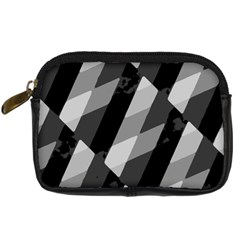 Black And White Grunge Striped Pattern Digital Camera Cases