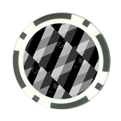 Black And White Grunge Striped Pattern Poker Chip Card Guard (10 pack)