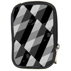 Black And White Grunge Striped Pattern Compact Camera Cases