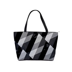 Black And White Grunge Striped Pattern Shoulder Handbags by dflcprints