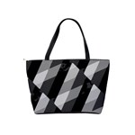 Black And White Grunge Striped Pattern Shoulder Handbags Back