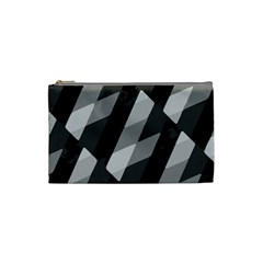 Black And White Grunge Striped Pattern Cosmetic Bag (Small) 