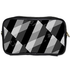 Black And White Grunge Striped Pattern Toiletries Bags 2-Side