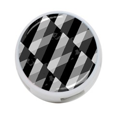 Black And White Grunge Striped Pattern 4-Port USB Hub (One Side)