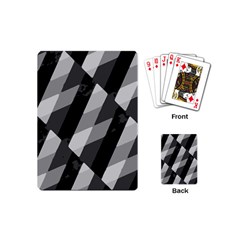 Black And White Grunge Striped Pattern Playing Cards (Mini) 