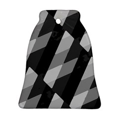 Black And White Grunge Striped Pattern Bell Ornament (Two Sides)