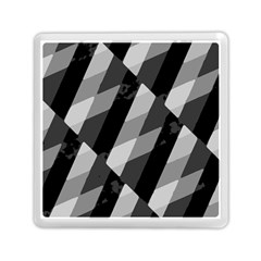 Black And White Grunge Striped Pattern Memory Card Reader (Square) 