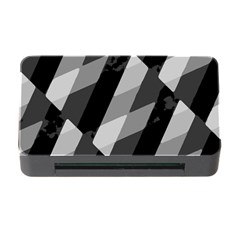 Black And White Grunge Striped Pattern Memory Card Reader with CF