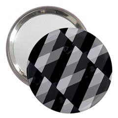 Black And White Grunge Striped Pattern 3  Handbag Mirrors