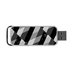 Black And White Grunge Striped Pattern Portable USB Flash (Two Sides)