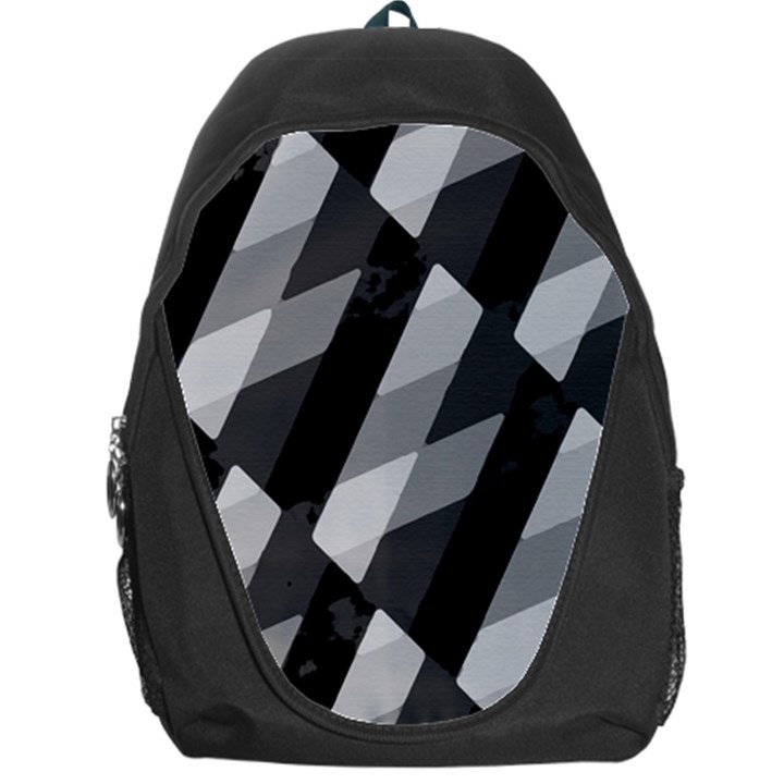 Black And White Grunge Striped Pattern Backpack Bag