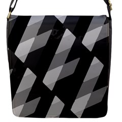 Black And White Grunge Striped Pattern Flap Messenger Bag (s) by dflcprints