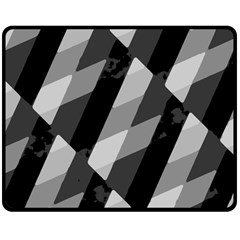 Black And White Grunge Striped Pattern Double Sided Fleece Blanket (Medium) 