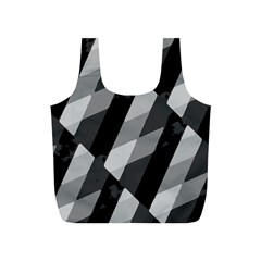 Black And White Grunge Striped Pattern Full Print Recycle Bags (s)  by dflcprints